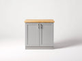 Aparador de madera 120x40x90 cm color gris y madera natural - Estilo rústico moderno con puertas de almacenamiento