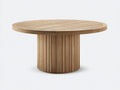 Mesa de jardín de madera natural redonda 120 x 120 x 75 cm - color madera natural - diseño moderno para exterior