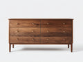 Cómoda 160x40x80 cm - madera marrón - diseño moderno con 6 cajones para dormitorio