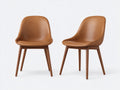 Sillas de comedor de piel sintética 55x58x82 cm color marrón - Diseño moderno con patas de madera