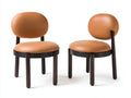 Sillas de comedor de piel sintética 55x60x80 cm - color marrón y negro - estilo moderno