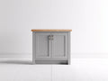 Aparadores de madera 80x38x90 cm - Gris y madera natural - Diseño moderno con 2 puertas