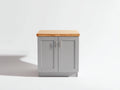 Aparador de madera gris y madera natural 120 x 40 x 90 cm - color gris y madera natural - diseño moderno con dos puertas