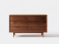 Cómodas de madera 150x45x95 cm - Marrón nogal - Diseño moderno con 6 cajones