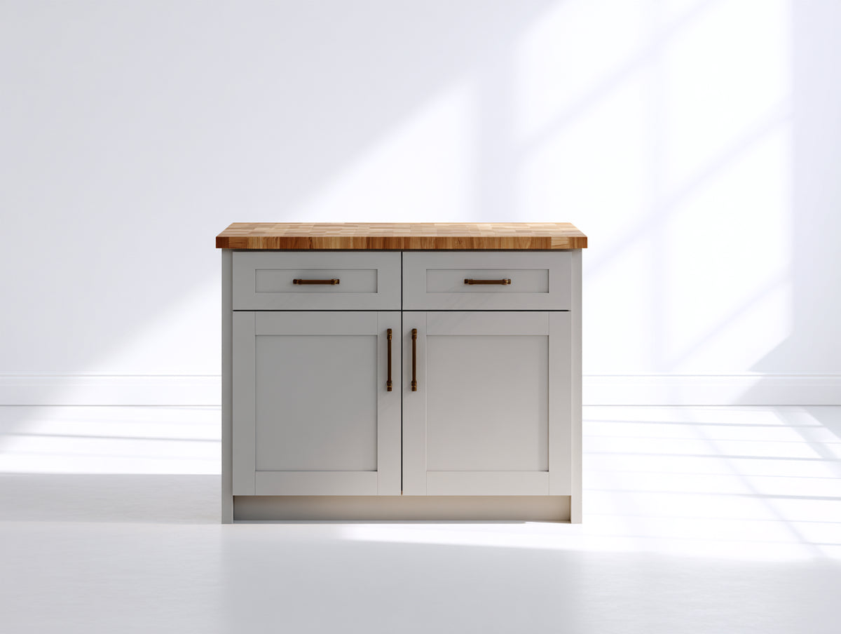 Aparador de madera gris y madera natural 120 x 40 x 90 cm - color gris y madera natural - diseño moderno con dos puertas y dos cajones