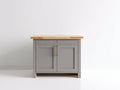 Aparador de madera 120x40x80 cm - color gris y madera natural - estilo moderno
