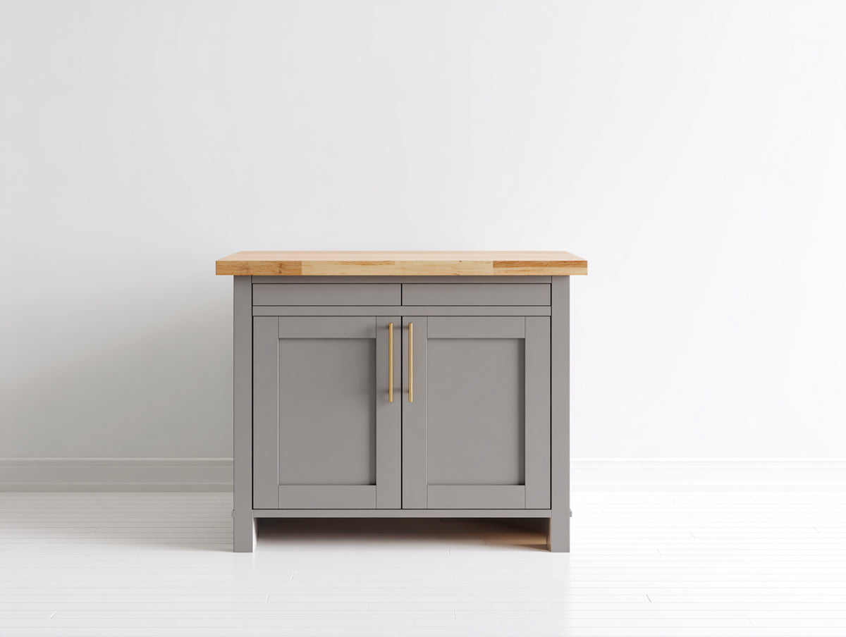 Aparador de madera 120x40x80 cm - color gris y madera natural - estilo moderno