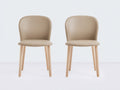 Sillas de comedor 50x55x82 cm - tapizado beige y patas de madera natural - diseño moderno para salón