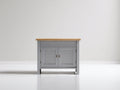 Aparador de madera 120x40x90 cm color gris y madera natural - Estilo rústico moderno con 1 cajón y 2 puertas