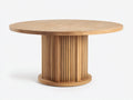 Mesa de jardín de madera natural redonda 120 x 120 x 75 cm - color madera natural - diseño moderno para exterior
