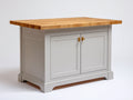 Aparador de madera gris y madera natural 160 x 45 x 85 cm - color gris y madera natural - diseño clásico con dos puertas