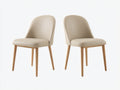Sillas de comedor de piel sintética 55x60x80 cm - color beige y madera natural - estilo moderno